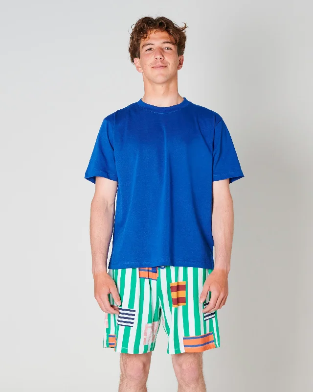 Stripe On Stripe Men's Organic Cotton Shorts & Tee Pyjama Set