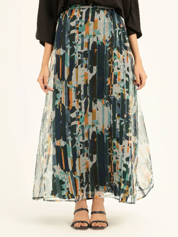 Printed Organza Skirt