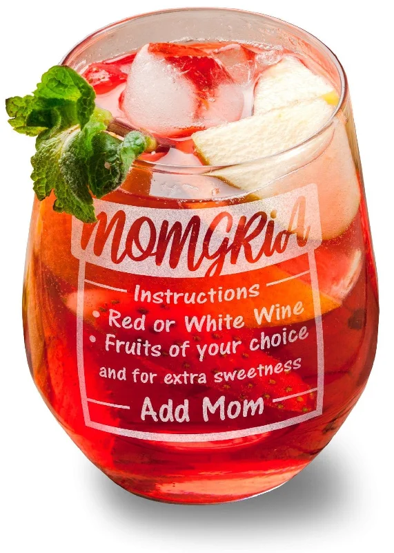 MOMgria MOMjito MOMosa Funny Gag Mother's Day Stemless Gift New Mom Pregnancy Gift Best Mom Birthday from Daughter Son Favorite Child Idea