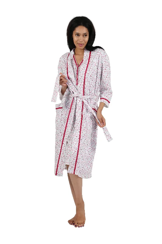 Floral Print Knit Robe