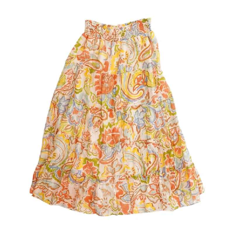 Multi Floral Midi Skirt