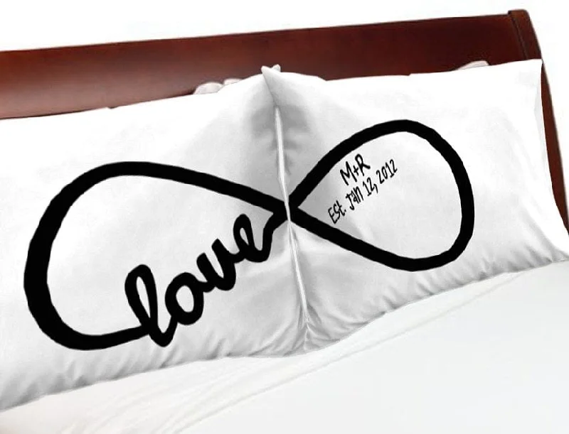 Infinity Love Boyfriend Girlfriend Couple Anniversary Pillowcases Infinite Personalized Forever Love