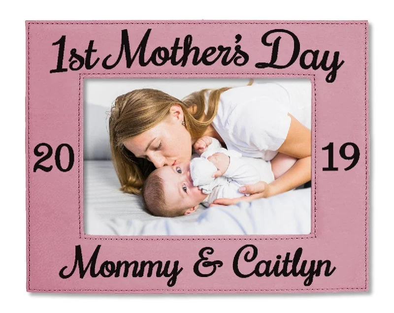 First Mother's Day Personalize 5x7 Photo Frame Gift from Daughter Son for Mothers Birthday 1st Mother's Day from Son Baby Husband for Mom