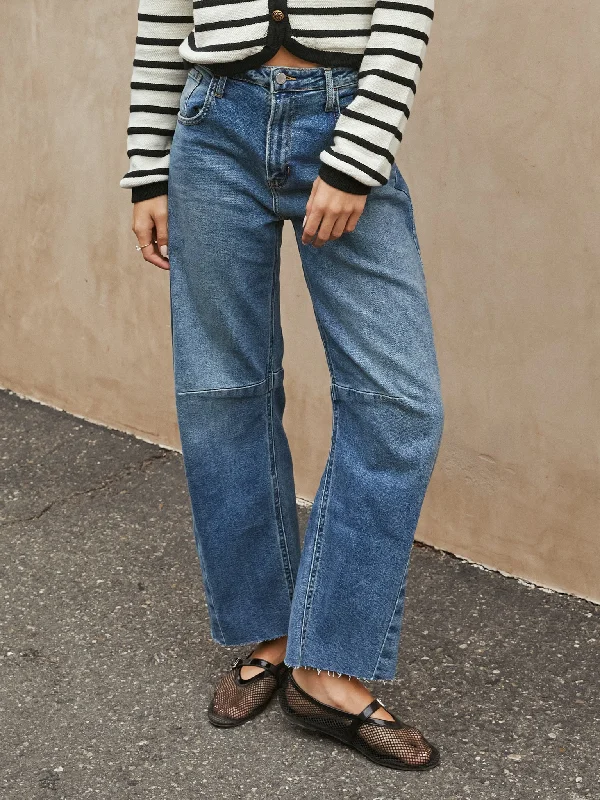 Trendsetter Barrel Jeans in Med Wash