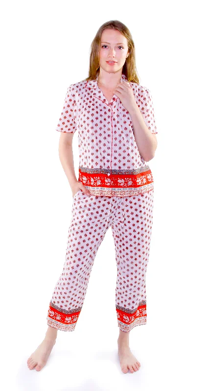 100% Cotton Red and White PJs