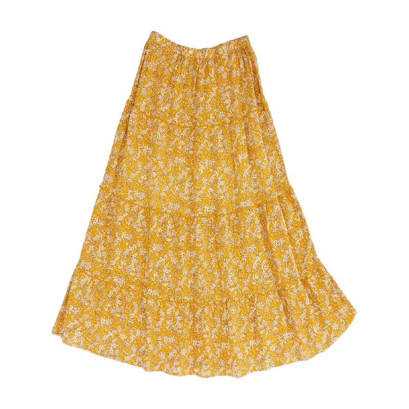 Yellow Floral Maxi Skirt