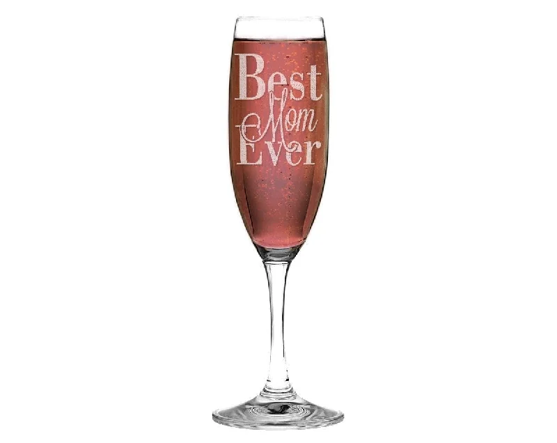 One Best Mom Ever Champagne Glass Mother's Day Champagne Flute Gift for Mom Gift for Wife Mum Gifts from Daughter Son Husband for Her