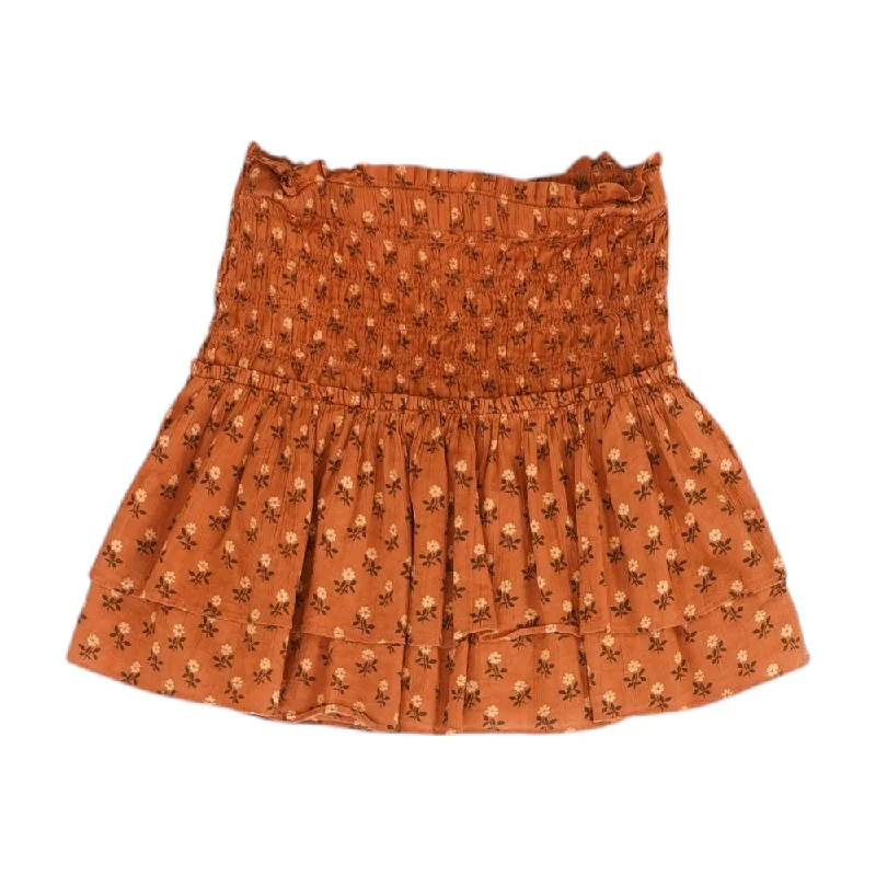 Rust Floral Mini Skirt