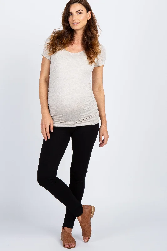 PinkBlush Black Solid Basic Maternity Jeggings