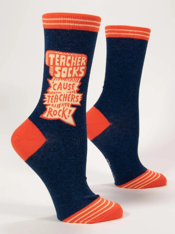 Teacher Socks 'Cause Teachers Rock W-Crew Socks