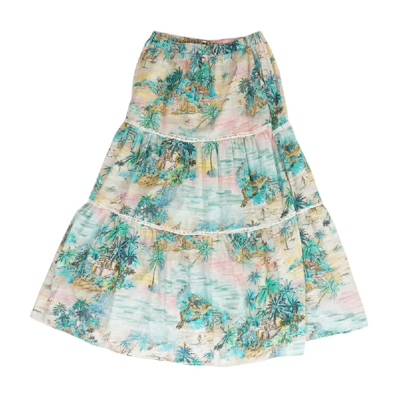 Multi Tropical Midi Skirt