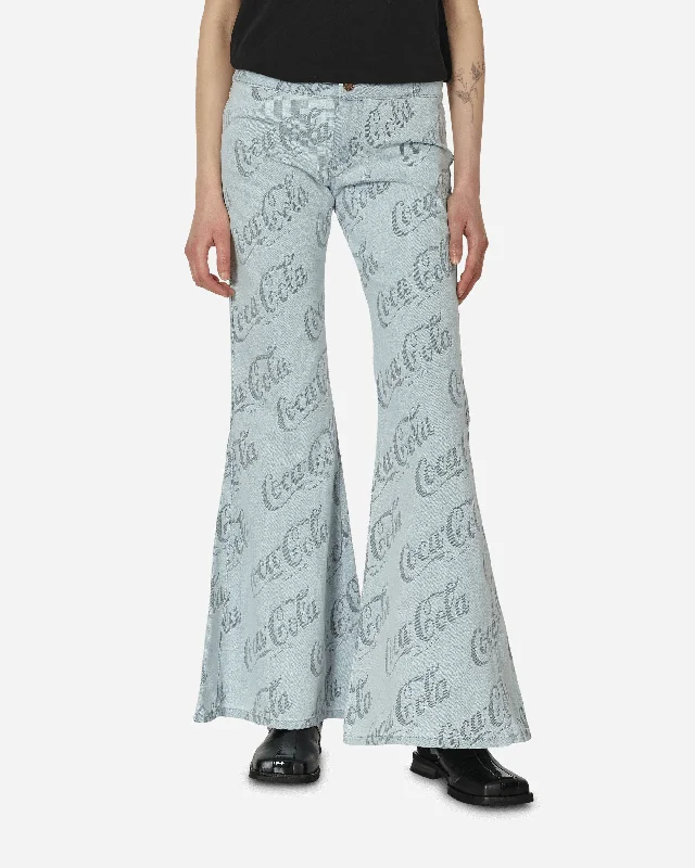 Coca-Cola Jacquard Denim Flare Pants Grey