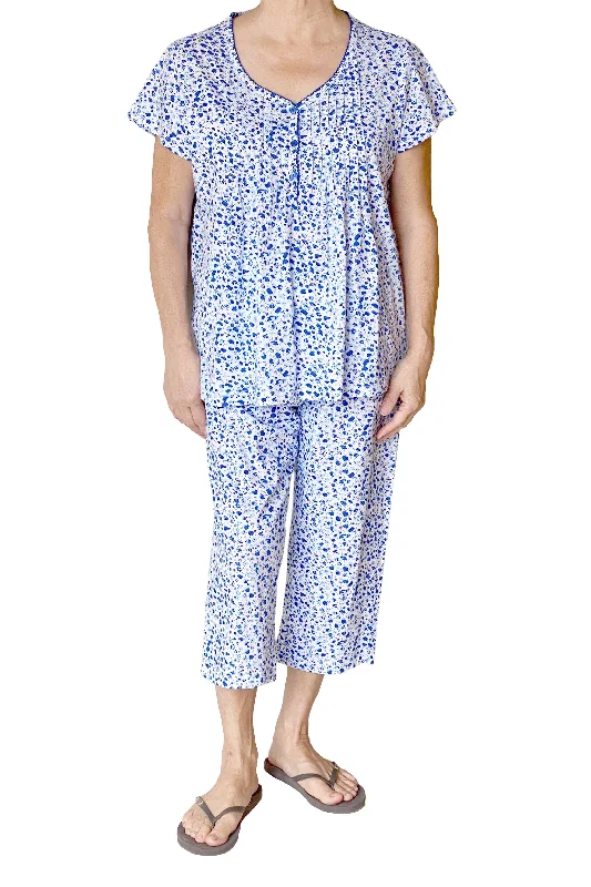 La Cera Cotton Knit Capri PJ