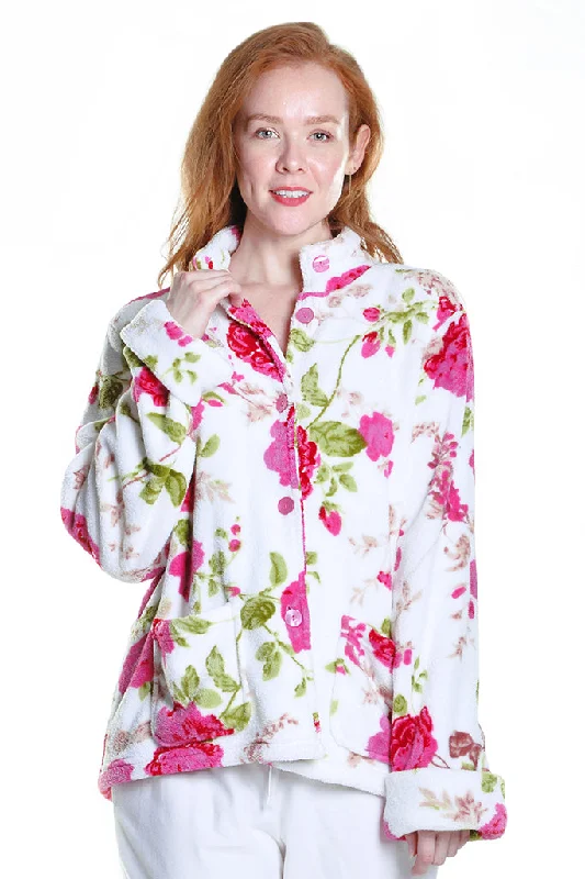 Floral Fleece Bed Jacket