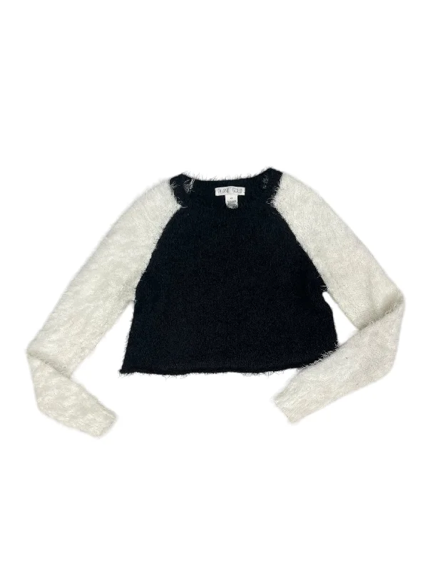 Sweater By Planet Gold In Black & White, Size: Xs