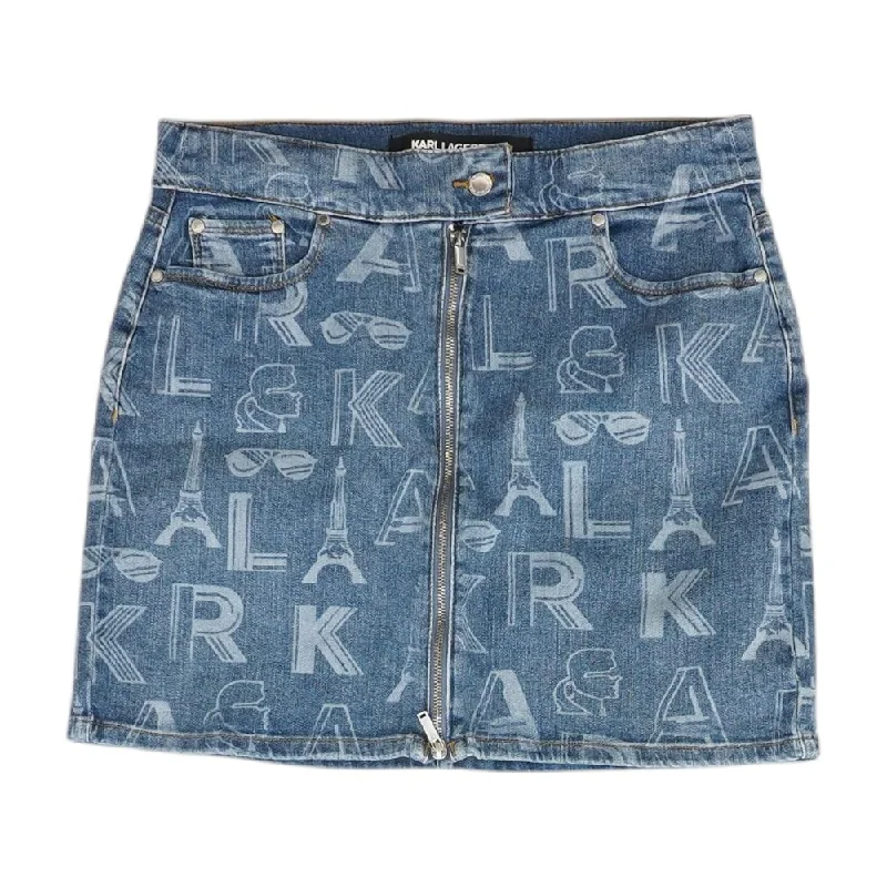 Blue Misc Mini Skirt