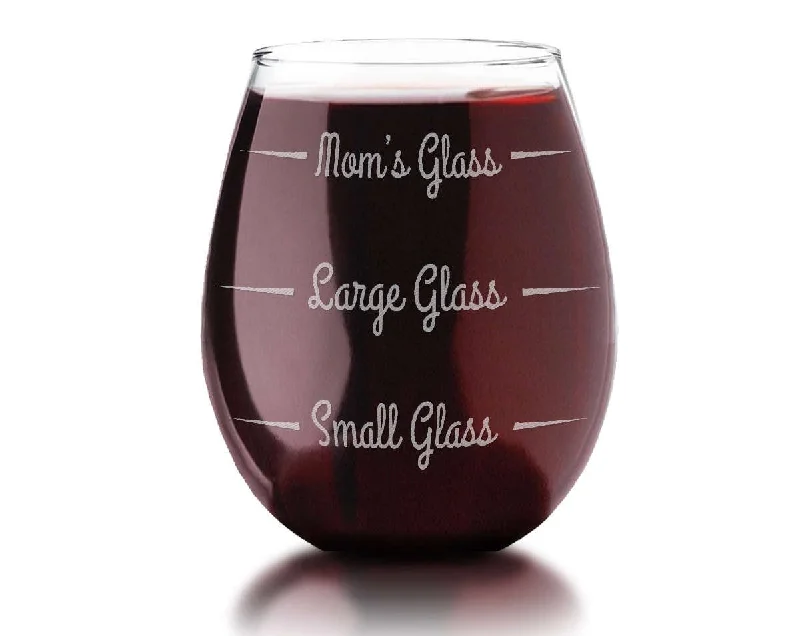 Personalized Mom's Glass Engraved Gift for Mothers Day Custom Stemless Wine Glass for Mommy Baby Shower Gifts for Godmother Mother in Law