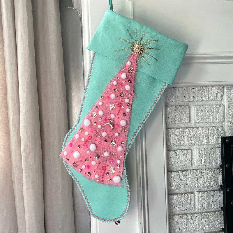 Tulle Tree Christmas Stocking