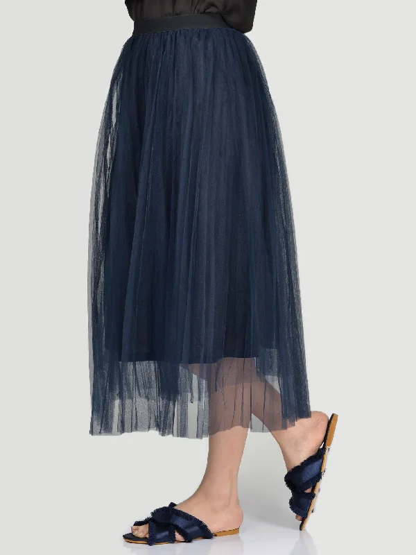 Net Skirt-Navy Blue