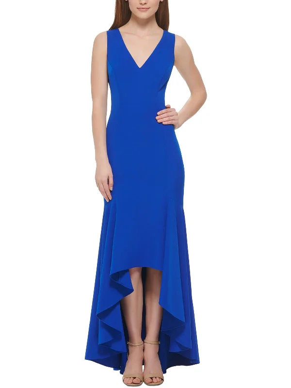 Womens Crepe Maxi Fit & Flare Dress