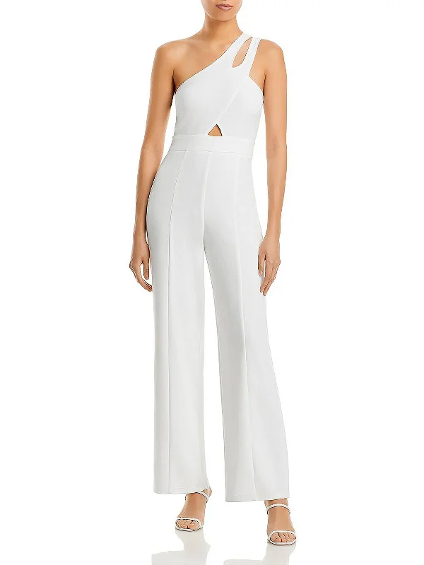 Womens Crepe Halter Jumpsuit