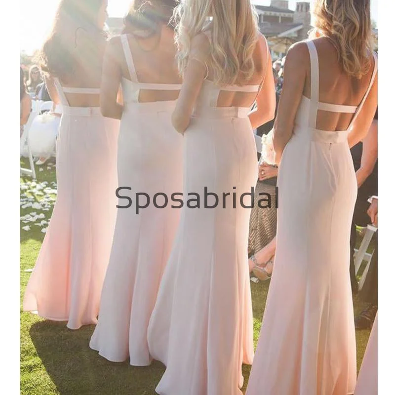 New Arrival Pink Mermaid Unique Charming Formal Bridesmaid Dresses WG860