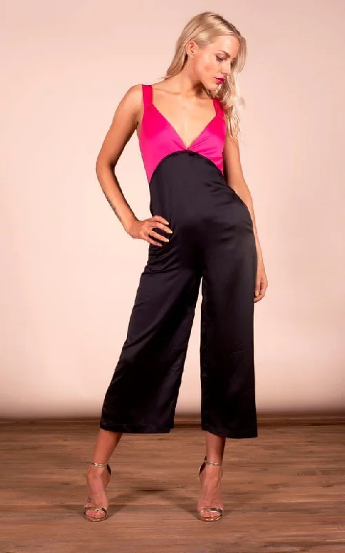 Rocco Jumpsuit In Pink & Black Mix