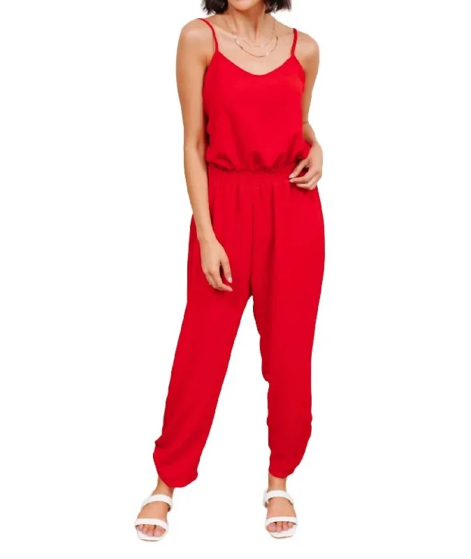 Livin' The Dream Jumpsuit In Red