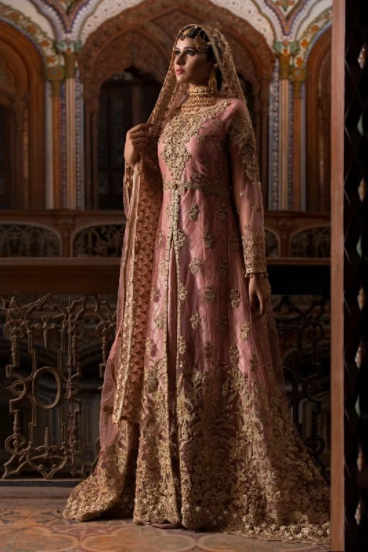 Beautiful Pakistani designer bridal dress in tea pink color # B3303