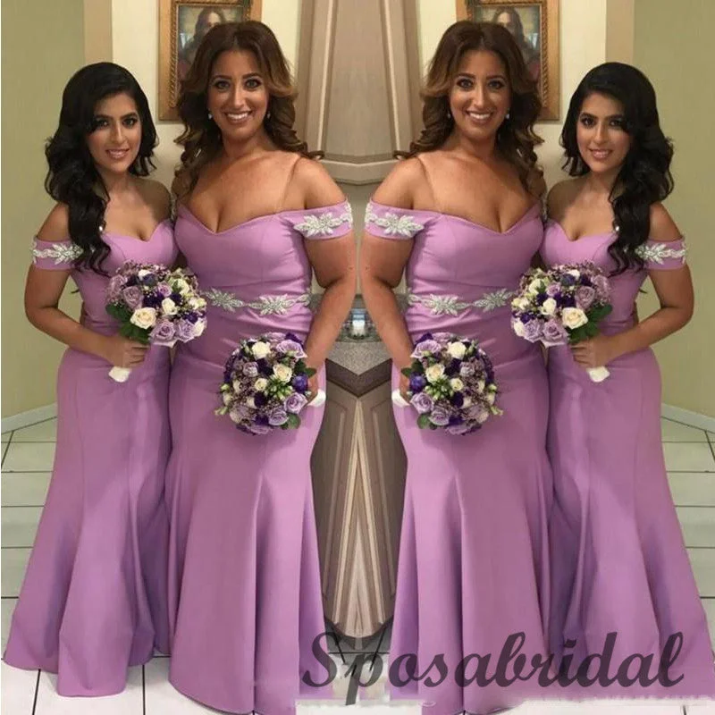 Off the Shoulder Elegant  Long Mermaid Bridesmaid Dresses WG913