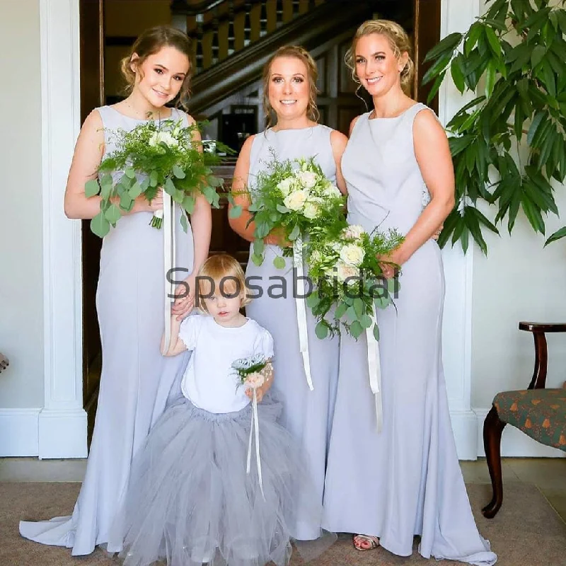 Mermaid Round Neck Long Elegant Formal Bridesmaid Dresses WG884