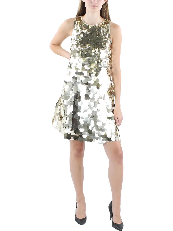 Womens Sequined Above Knee Mini Dress