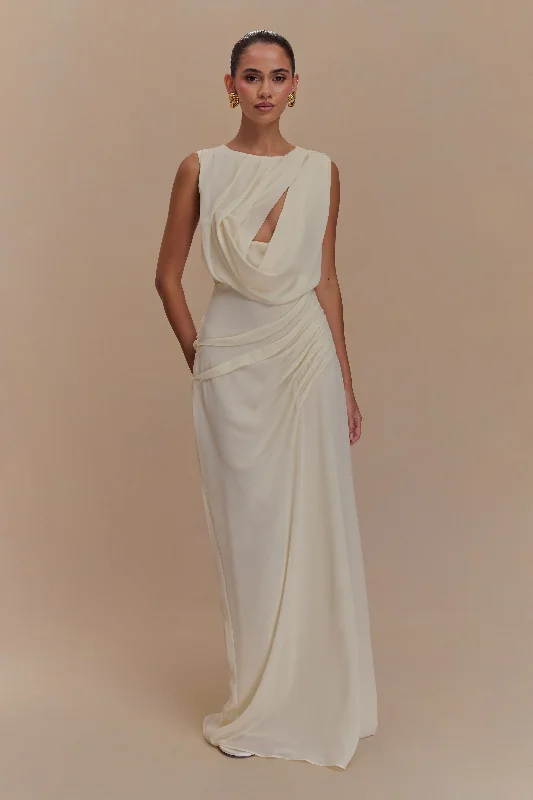 Oria Chiffon Maxi Dress - Ivory