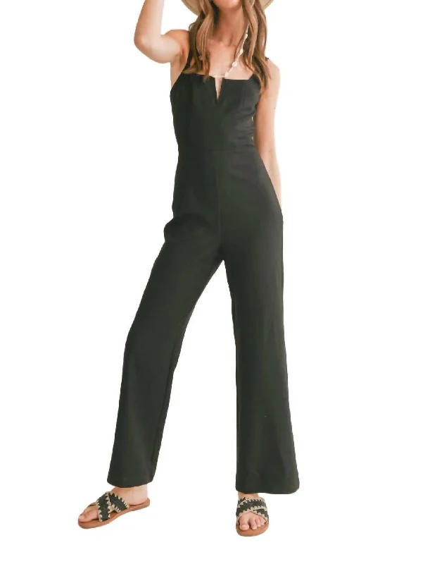 Serene V Cutout Jumpsuit In Black