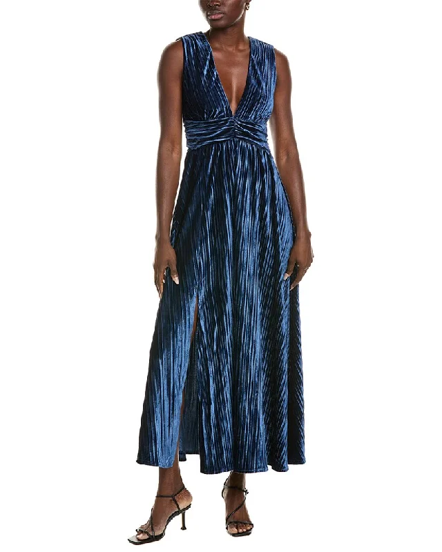 Rachel Parcell Pleated Velvet Maxi Dress