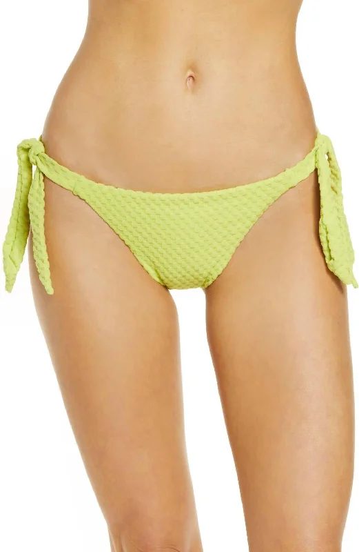 Riviera Hipster Tie Side Bikini Bottoms In Wild Lime