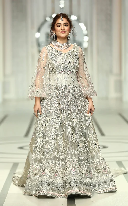 Pakistani Wedding Gown with Lehenga and Dupatta #BS895