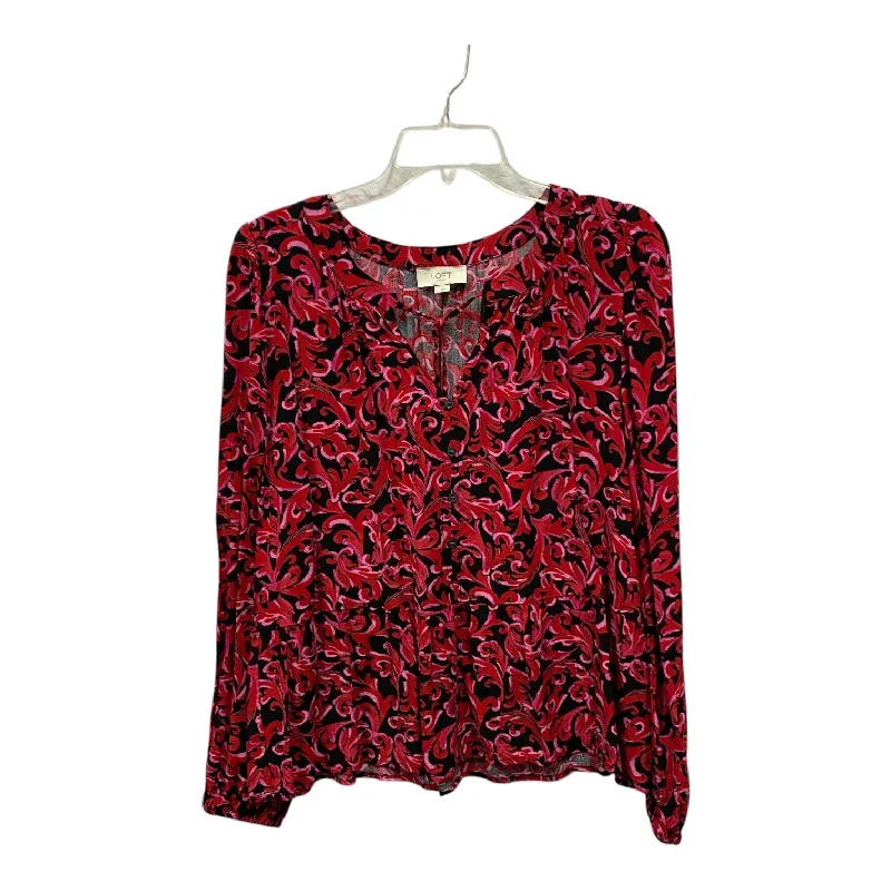 Top Ls By Loft In Black & Red, Size:L