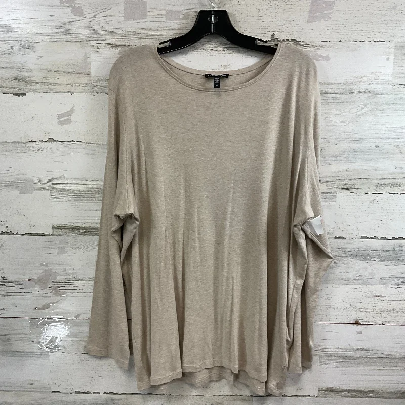 Top Long Sleeve By Eileen Fisher In Brown, Size: 2x