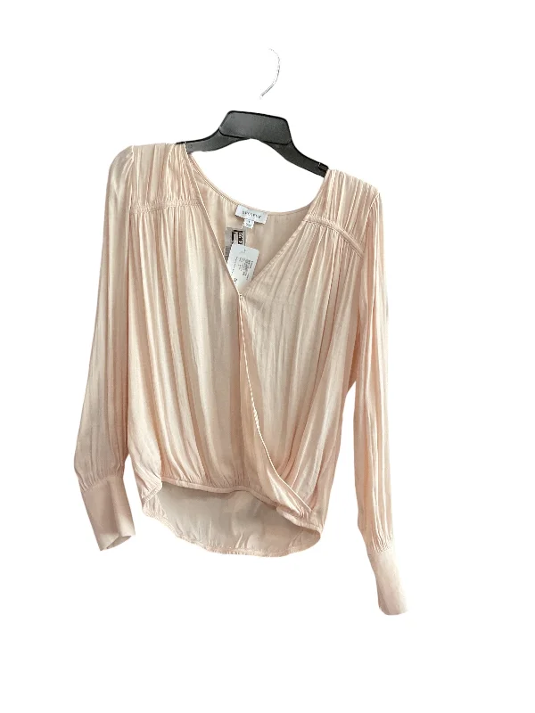 Top Long Sleeve By Evereve  In Dusty Pink, Size: S