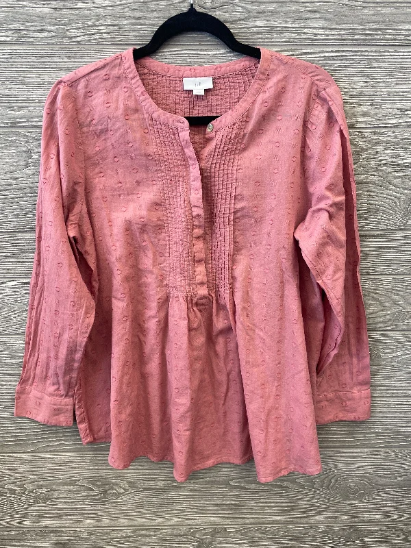 Top Long Sleeve By J. Jill In Pink, Size: Mp