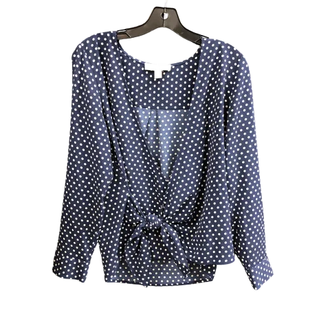 Top Long Sleeve By Michael By Michael Kors In Polkadot Pattern, Size: M