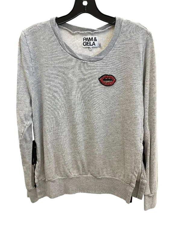 Top Long Sleeve By Nordstrom In Grey, Size: S